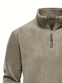 Fraser | Men's Half Zip Pullover with Stand Collar and Soft Knit