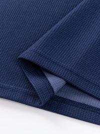 Frederick | Textured Waffle-Knit Long Sleeve Top in Sky Blue