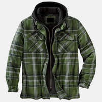 Wesley | Men's Hooded Jacket with Check Pattern and Insulated Lining