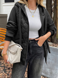 Helene | Quilted Hooded Jacket in Black