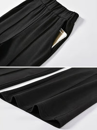 Marlene | High-Waisted Straight-Leg Trousers in Navy Color