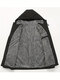 Calvin | Warm Hooded Zip-Up Jacket in Black