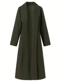 Gwendolyn | Draped Longline Coat in Fern Green