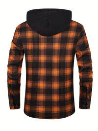 Rowan | Men's Shirt Jacket with Hood and Check Pattern