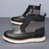 Hubert | Men's Brogue Ankle Boots with Punched Detail and Clean Shape