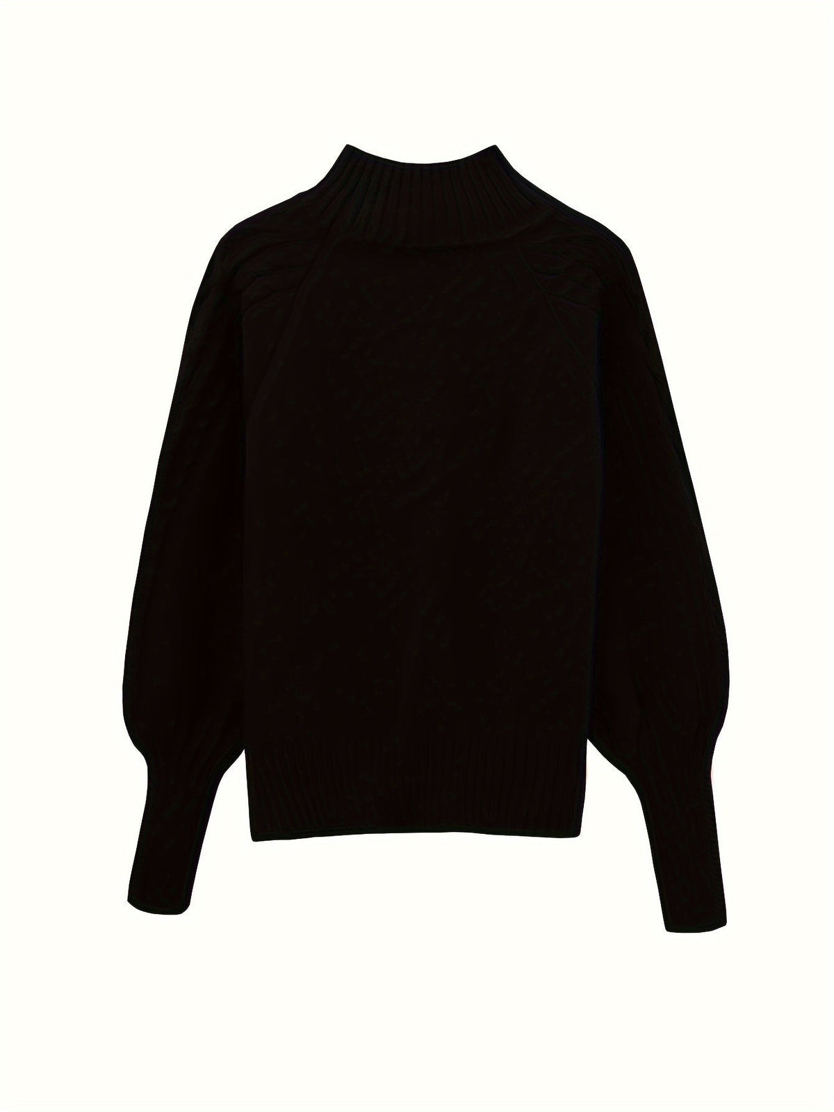 Penelope | Textured Cable-Knit Sweater in Black