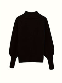Penelope | Textured Cable-Knit Sweater in Black