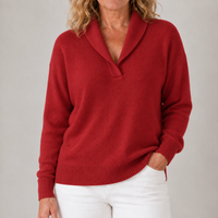 Isabelle | Women's Knit Jumper with Shawl Collar and Relaxed Shape