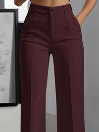 Gillian | Tailored Wide-Leg Trousers in Red