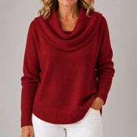 Marie | Women's Knit Jumper with Cowl Neck and Graceful Drape