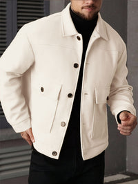 Ellery | Men's Overshirt Jacket with Structured Shape and Button Front