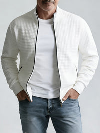Jeremy | Men's Jacket with Stand Collar and Textured Surface