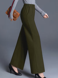 Marlene | High-Waisted Straight-Leg Trousers in fern green