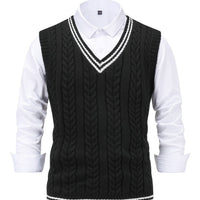 Lionel | Classic Cable-Knit Sweater Vest in Black