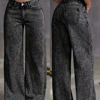 Annabel | Wide-Leg Straight Jeans in Black