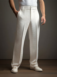 Vaughn | Textured Wide-Leg Trousers in White