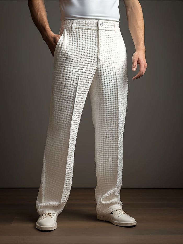 Vaughn | Textured Wide-Leg Trousers in White