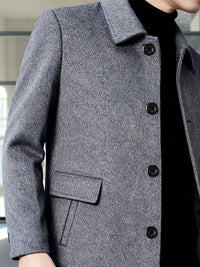 Cedric | Tailored Single-Breasted Overcoat in Dark Grey