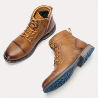 Wallace | Men's Lace Up Boots with Cap Toe and Classic Shape