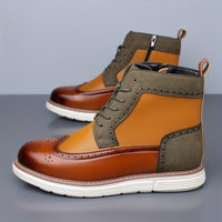 Hubert | Men's Brogue Ankle Boots with Punched Detail and Clean Shape