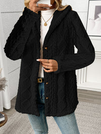 Sloane | Textured Hooded Jacket in Black