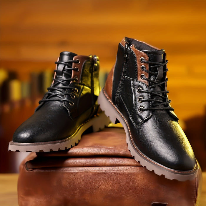 Rhys | Men's Lace Up Boots with Rugged Sole and Classic Shape