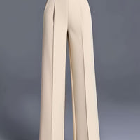 Marlene | High-Waisted Straight-Leg Trousers in Apricot