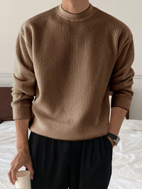 Harry | Knitwear Long Sleeve Ribbed Shirt in Beige