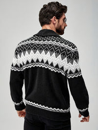Whitaker | Men's Shawl Cardigan with Nordic Pattern and Warm Knit