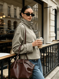 Bernadette | Refined Houndstooth Jacket in Khaki