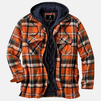 Wesley | Men's Hooded Jacket with Check Pattern and Insulated Lining