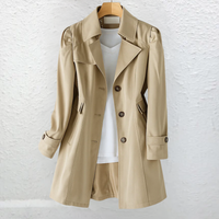 Cordelia | Vintage Trench Collar Coat in Beige