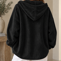 Theodora | Women's Corduroy Jacket with Hood and Notched Lapel