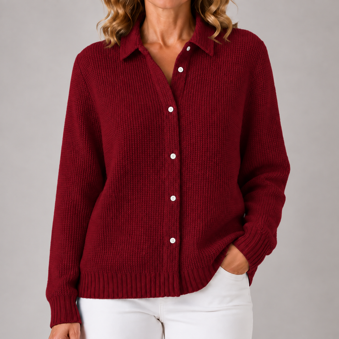 Romilly | Women's Waffle Knit Cardigan with Relaxed Shape and Soft Warmth