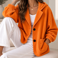 Theodora | Women's Corduroy Jacket with Hood and Notched Lapel