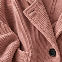 Theodora | Women's Corduroy Jacket with Hood and Notched Lapel
