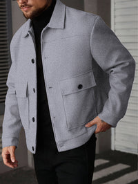 Ellery | Men's Overshirt Jacket with Structured Shape and Button Front