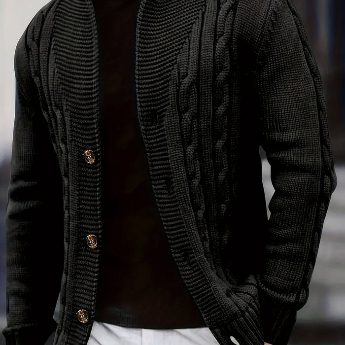 Donovan | Men's Cable Knit Cardigan with Button Front and Soft Feel