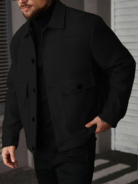Ellery | Men's Overshirt Jacket with Structured Shape and Button Front
