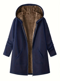 Fern | Women's Longline Hooded Jacket with Relaxed Shape and Warm Lining
