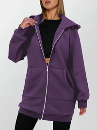 Agnes | Women's Longline Hooded Jacket with Full Zip and Soft Lining