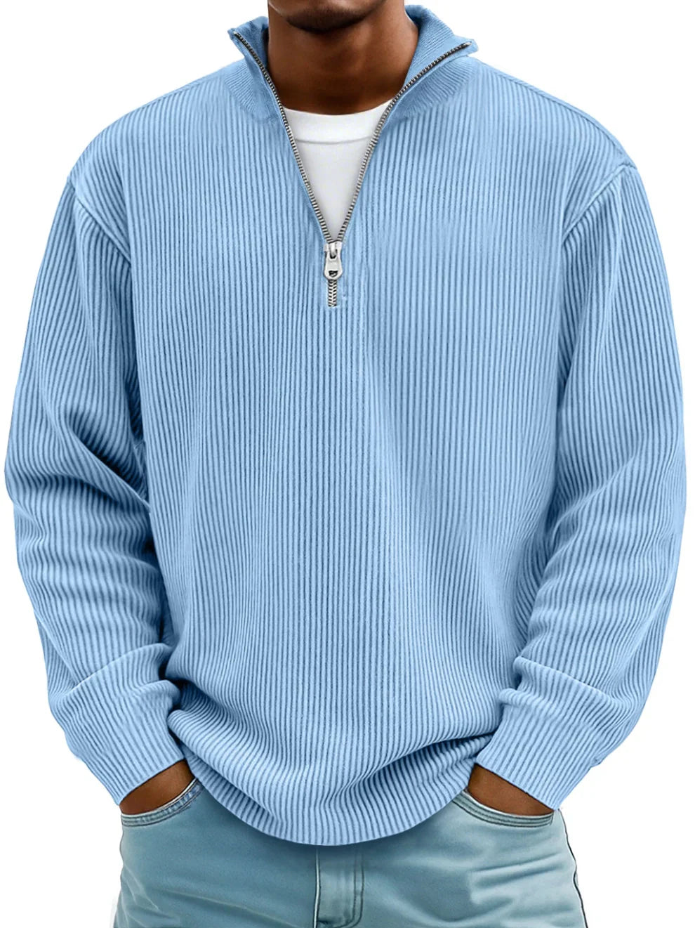 Barrett | Men's Quarter Zip Jumper with Ribbed Knit and Relaxed Fit
