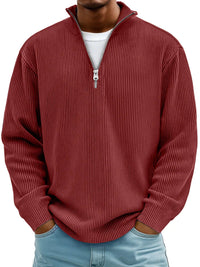 Barrett | Men's Quarter Zip Jumper with Ribbed Knit and Relaxed Fit