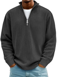 Barrett | Men's Quarter Zip Jumper with Ribbed Knit and Relaxed Fit