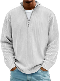 Barrett | Men's Quarter Zip Jumper with Ribbed Knit and Relaxed Fit