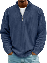 Barrett | Men's Quarter Zip Jumper with Ribbed Knit and Relaxed Fit