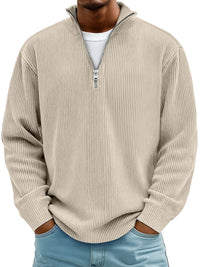 Barrett | Men's Quarter Zip Jumper with Ribbed Knit and Relaxed Fit