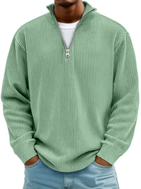 Barrett | Men's Quarter Zip Jumper with Ribbed Knit and Relaxed Fit