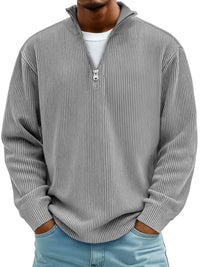 Barrett | Men's Quarter Zip Jumper with Ribbed Knit and Relaxed Fit