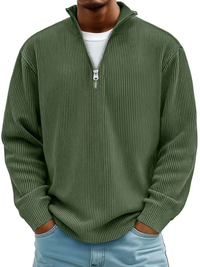 Barrett | Men's Quarter Zip Jumper with Ribbed Knit and Relaxed Fit